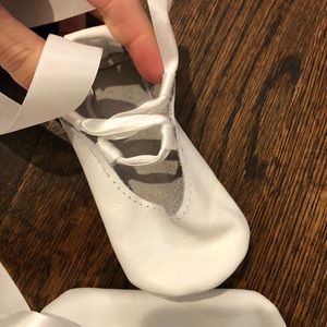 Baby ballet lace up type shoes. Size 4 5”
